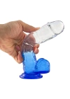 Wossi Silikon Şeffaf Mavi Realistik Dildo 17,5 cm