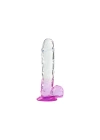 Wossi Silikon Şeffaf Mor Renkli Realistik Dildo 15 cm
