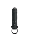 Titreşimli Klitoral Uyarıcılı Uzatmalı Penis Kılıfı Zenci Penis
