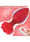 Uzaktan Kumandalı Gül Şekilli Anal Vibrator Kırmızı
