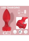 Uzaktan Kumandalı Gül Şekilli Anal Vibrator Kırmızı