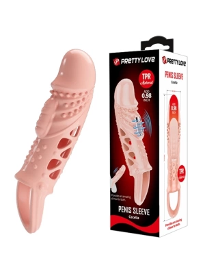 2,5 cm Dolgu Uzatmalı Titreşimli Penis Kılıfı Prezervatif Vibratör