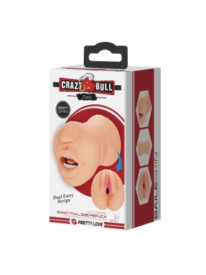 3 Boyutlu Ten Rengi Suni Oral & Vajinal Mastürbatör - Zoey