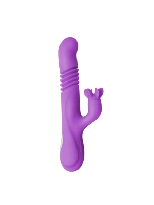 Hareketli Uyarıcılı Isıtmalı Rabbit Vibratör Mor