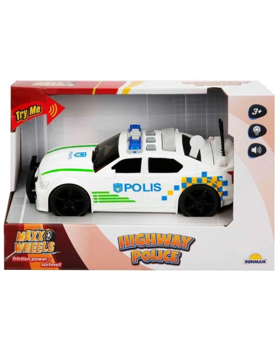 1:20 Maxx Wheels Sesli ve Işıklı Polis Arabası 19 cm