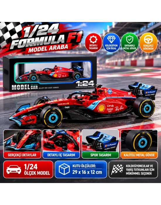 1/24 Formula F1 Kırmızı Model Araba