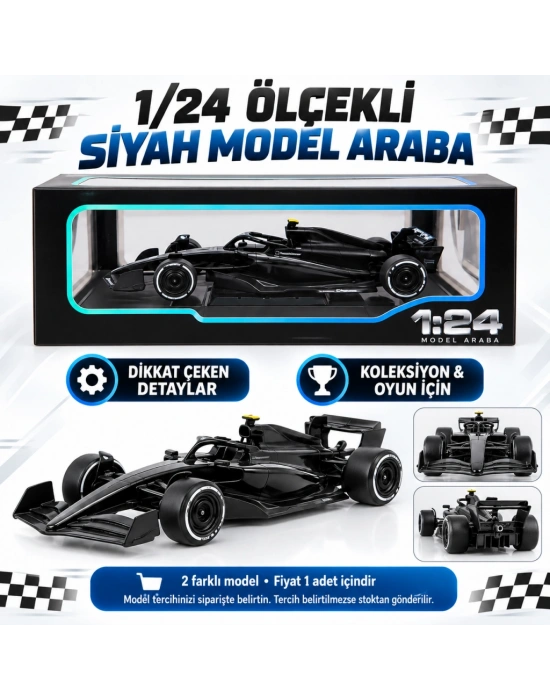 1/24 Formula F1 Siyah Model Araba