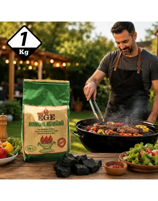1 kg Mangal Kömürü - Çıra Hediyeli - Meşe Kömürü