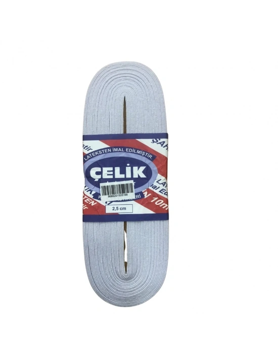 10 m 2.5 cm Beyaz Paça Lastiği