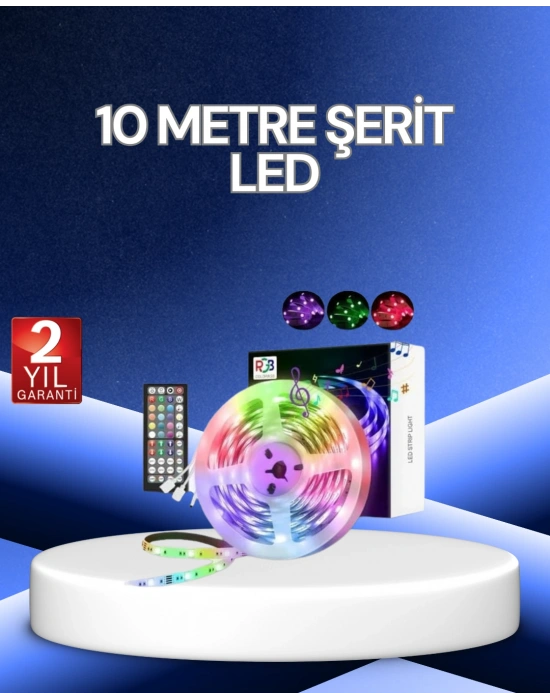10 Metre Smart Şerit Led Bluetooth Telefon Kontrollü USB Enerjili