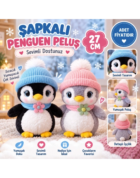 10028 Şapkalı Penguen Peluş 27CM