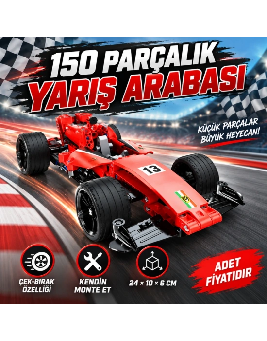 1004068 Yarış Aracı Krmz Pb 150 Prç