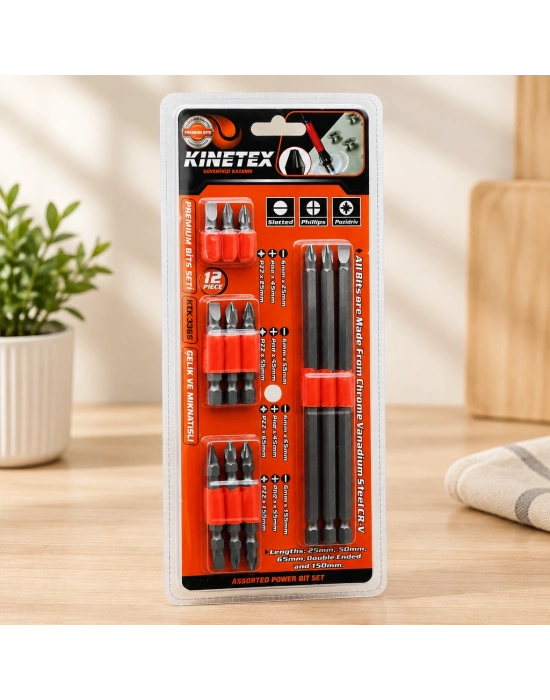 12-in-1 Matkap Bits Uç Seti (PH2, PZ2, Düz) - 12 Parça