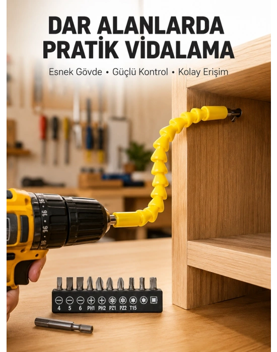 12 Parça Akrobat Bits Seti Çok Amaçlı Vidalama Dayanıklı Çelik Yeni Nesil