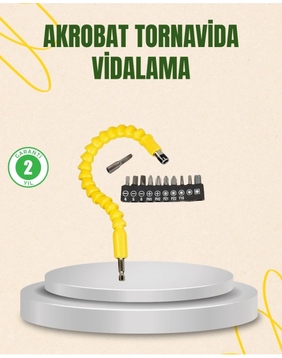 12 Parça Akrobat Vidalama Uç Seti Esnek Dar Alan Kullanım