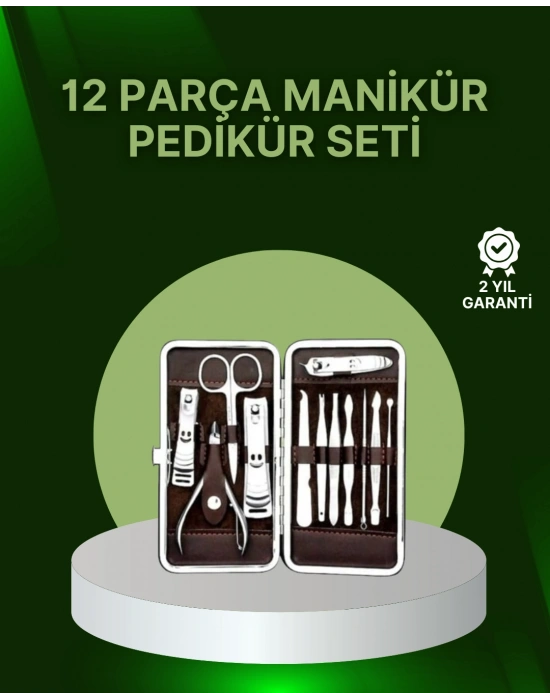 12 Parçalık Özel Deri Çantalı Kişisel Bakım Seti