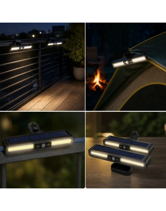 2li Mandallı LED Solar Lamba - 36 LED - Hareket Sensörlü - 3 Modlu