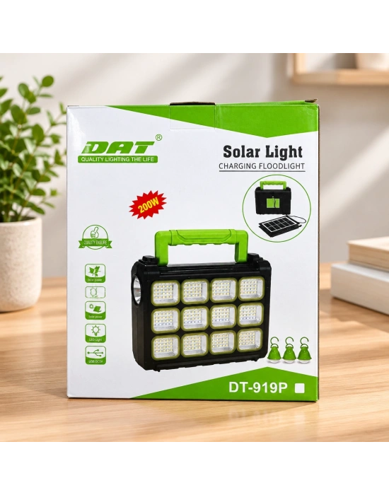 200W USB Şarjlı Solar Projektör