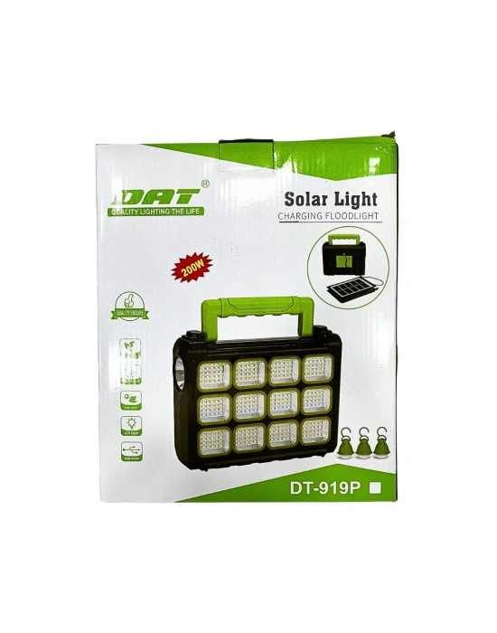 200W USB Şarjlı Solar Projektör