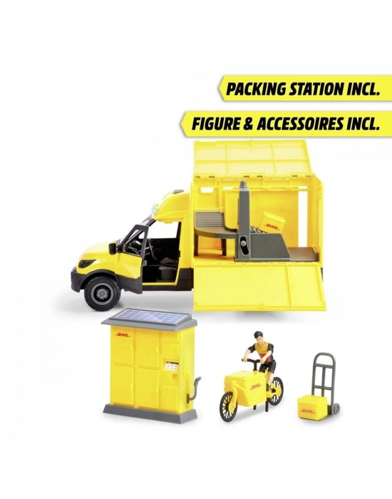 203747020 Dickie DHL Delivery Setfreewheel Delivery vehicle packaging statio