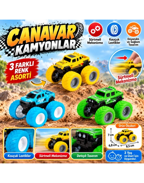 203761002 Monster Trucks 3-asst