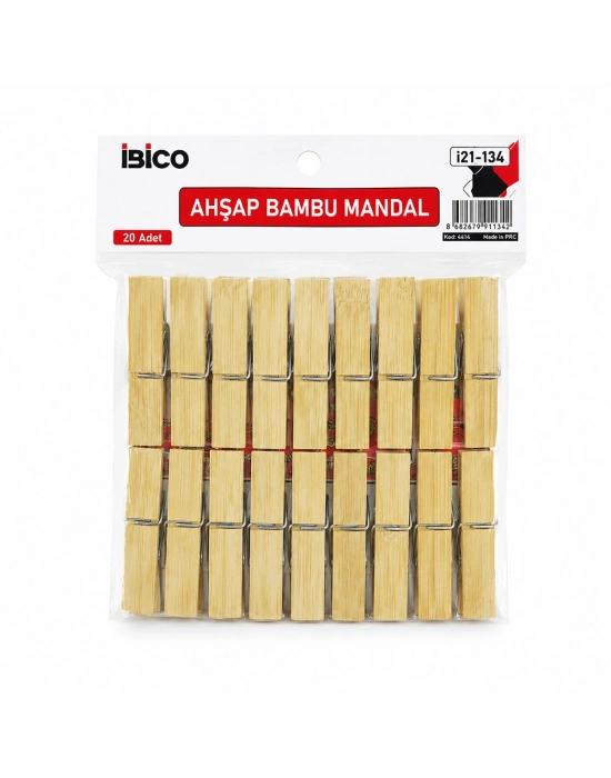 20PCS Büyük Ahşap Bambu Mandal