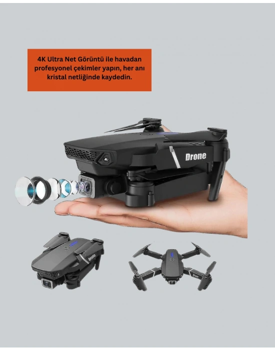 2.4G 4CH Katlanabilir Drone 100 Metre Uçuş Mesafeli