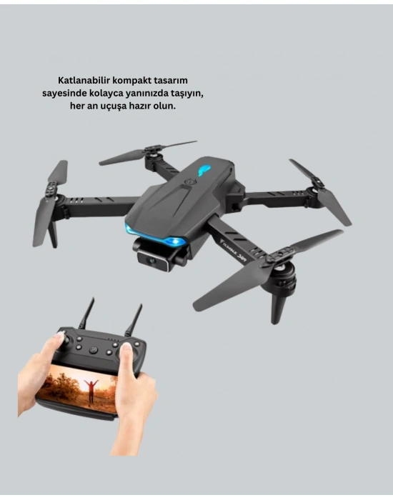 2.4G 4CH Katlanabilir Drone 100 Metre Uçuş Mesafeli