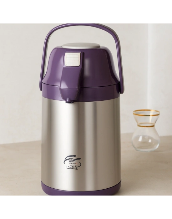 2.5L 304 Çelik Pompalı Termos Musluklu