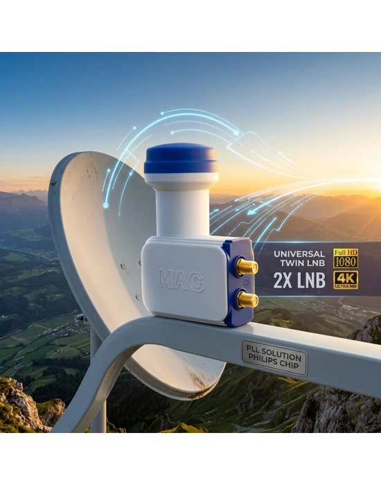 2Lİ UYDU LNB UNIVERSAL TWIN FULL HD - 3D - 0.1dB RLE-200