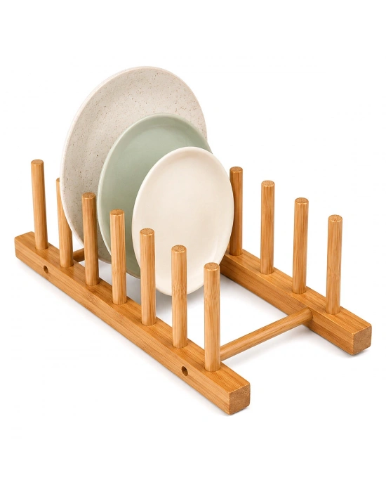 2PCS Bambu - Ahşap Tezgah Üstü Tabaklık - Bulaşıklık