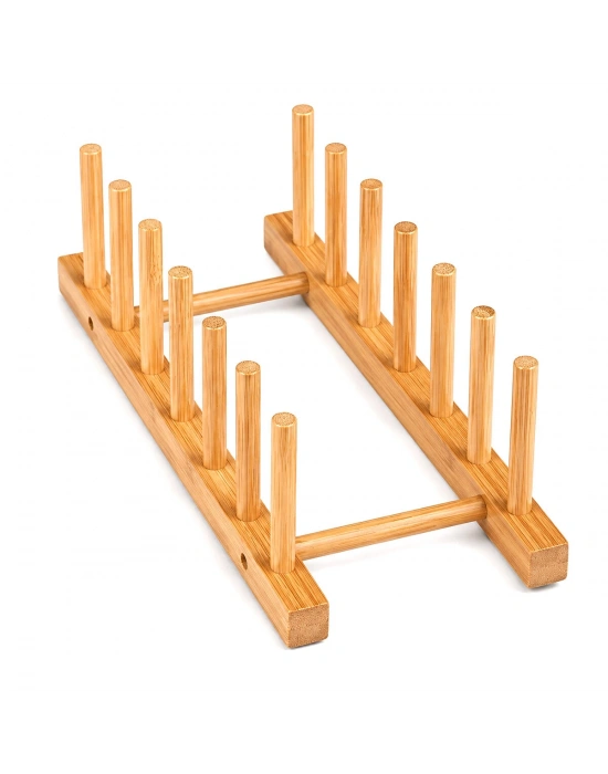 2PCS Bambu - Ahşap Tezgah Üstü Tabaklık - Bulaşıklık
