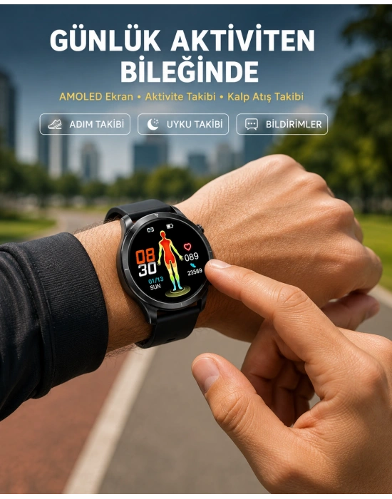 3 Kordonlu AMOLED Akıllı Saat – Sağlık Takipli