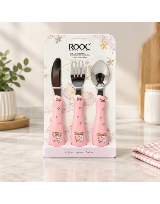 3 Parça Çocuk Mama Kaşık Takımı