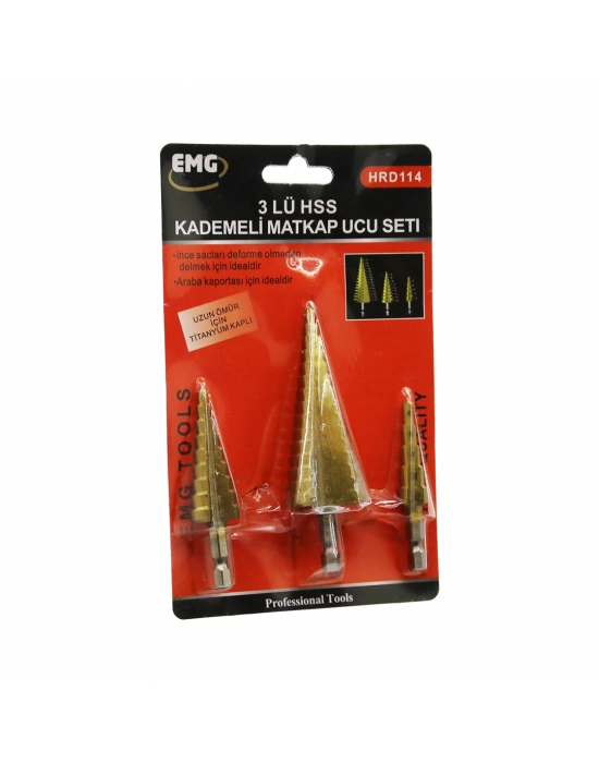 3 Parça Hss Kademeli Matkap Ucu Set