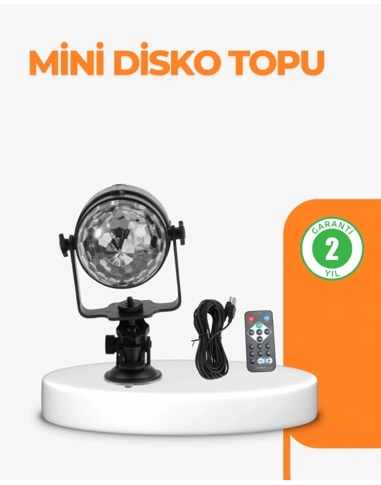 3 Renk 7 Mod Döner Disko Topu Işık