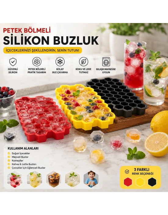 38 bölmeli silikon-plastik buzluk
