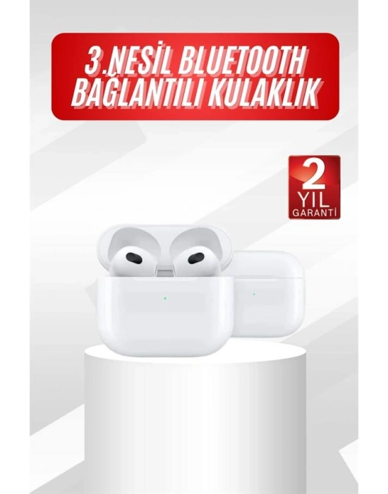 3.Nesil İOS Android Uyumlu Bluetooth 5.0 Beyaz Çağrı Cevaplama
