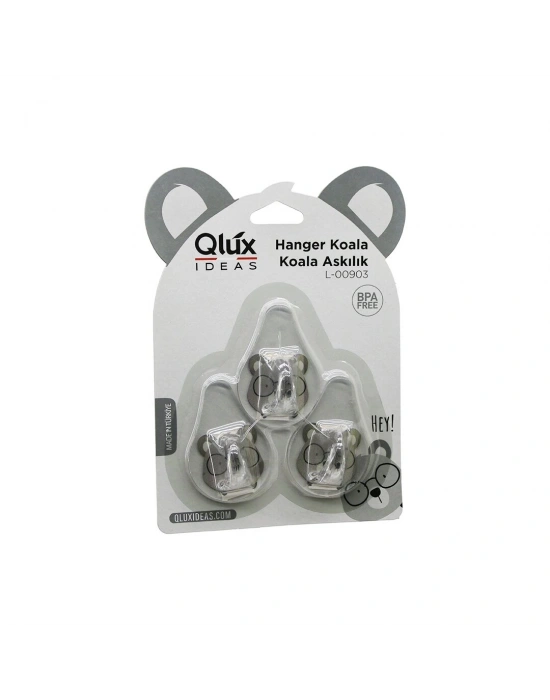 3PCS Koala Askı Şeffaf Askı Yapışkanlı Montaj