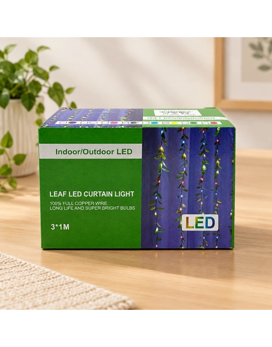 3x1 Yeşil Kutulu Sarmaşık Perde LED