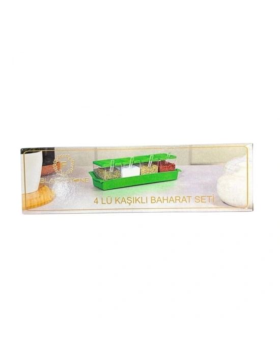 4 Parça Kaşıklı Kare Baharat Seti