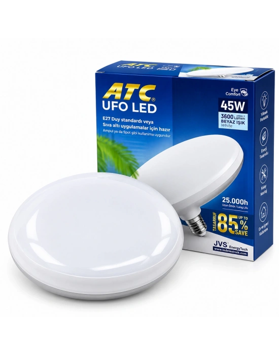 45W E27 UFO Tipi LED Ampul 6500K 3600 Lumen