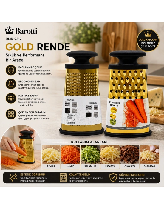 4GEN Çelik Metal Gold Rende Silikon Kaplama Taban