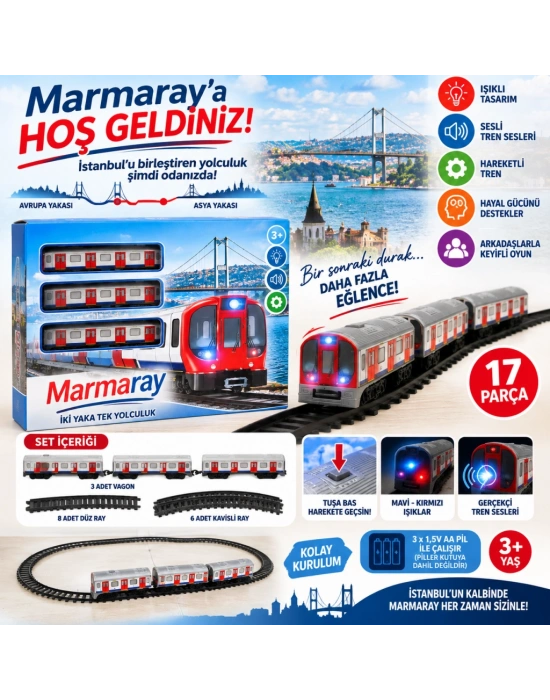 5117 Tren Set Marmaray 17PRÇ.B/O Ses/ışık
