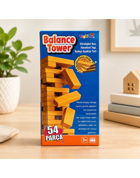 54 Parça Ahşap Denge Oyunu