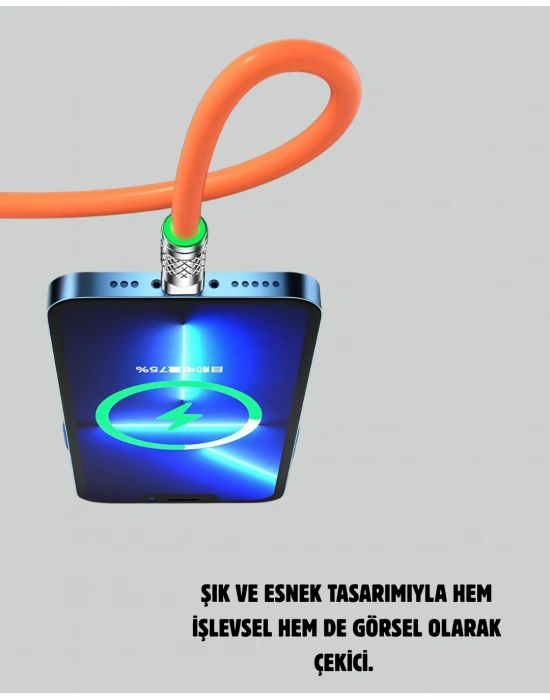 120 W Hızlı Çözüm Sunan 3ü 1 USB Şarj Kablosu– Sağlam Gövde