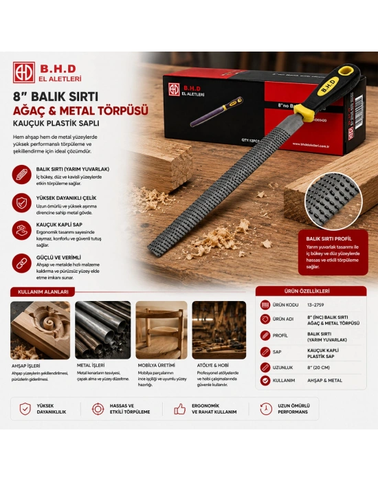 8 inç BALIK SIRTI AĞAÇ TÖRPÜSÜ EĞE
