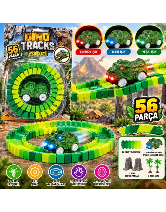 8043 Dino Tracks Yol Set 56 Parça Dinazor Oyuncağı