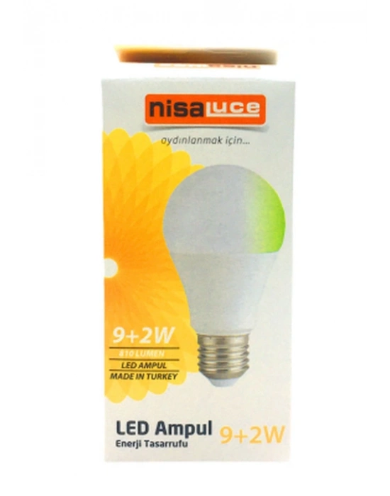 9+2W E27 Beyaz-yeşil Led Ampul