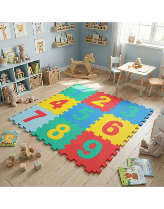 9 Parça Sayılar Puzzle Yer Matı